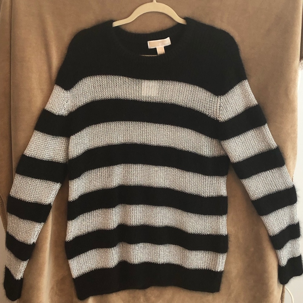 Micheal Kors Black and Silver Metallic Sweater.